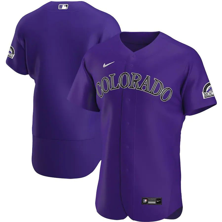 Mens Colorado Rockies Nike Purple Alternate Authentic Team MLB Jerseys